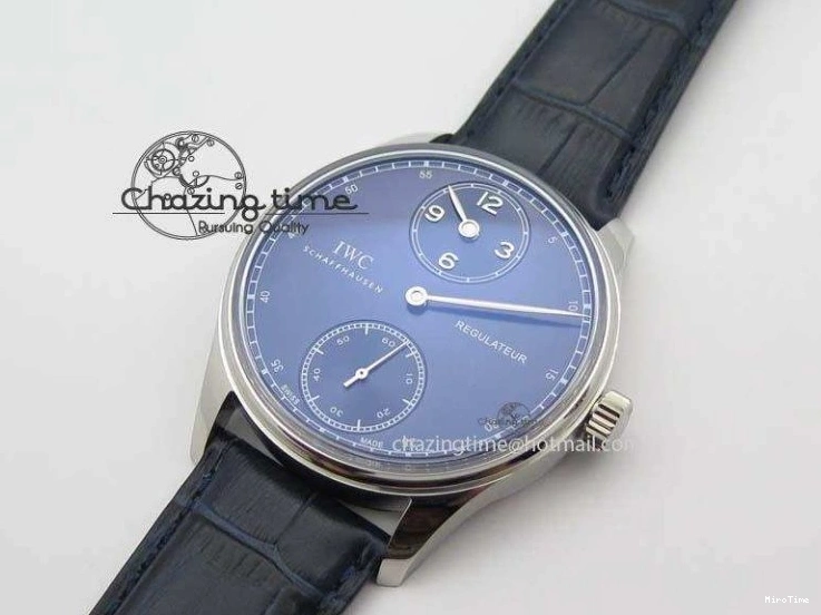 MIROTIME 1227 ZeroBulk Portuguese IW5444 SS Blue Dial On Blue Leather Strap A 7255